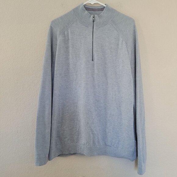 Ted Baker London Wool Blend Sweater Size 6 Quarter Zip Gray Knit Classic - Picture 1 of 9